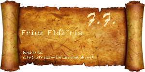 Fricz Flóris névjegykártya